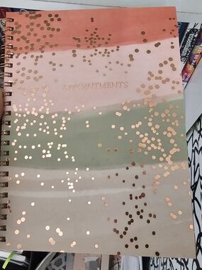 Spiral Appointment Planner Notebook - Coral, Sage & Rose Gold Set